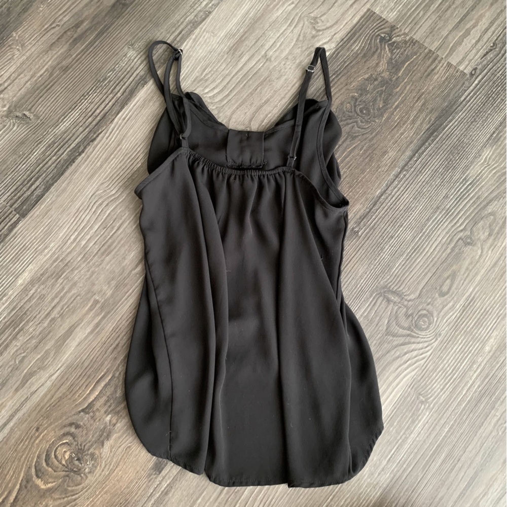 Black Bow Spaghetti Strap Tank Top - Picture 3 of 6